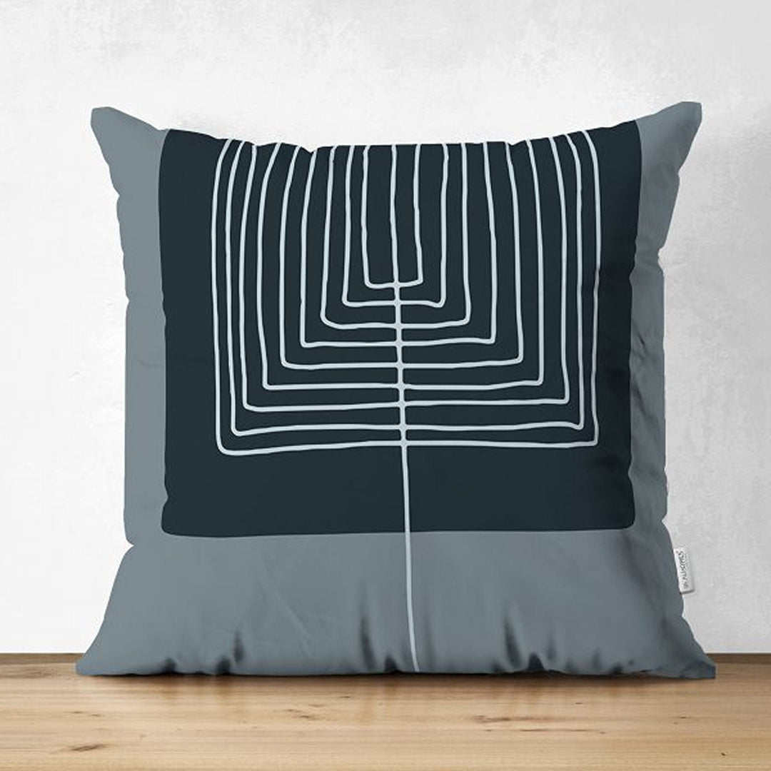 Abstract Pillow Cover|Black Gray Pillowcase|Abstract Onedraw Cushion Cover|Decorative Double-Sided Pillowtop|Farmhouse Style Boho Cushion