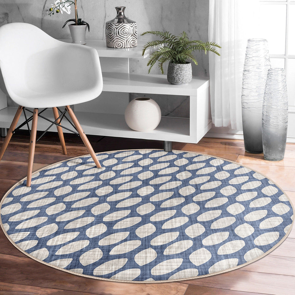 Abstract Design Round Rug|Non-Slip Round Carpet|Geometric Circle Carpet|Abstract Area Rug|Gray Home Decor|Decorative Multi-Purpose Mat