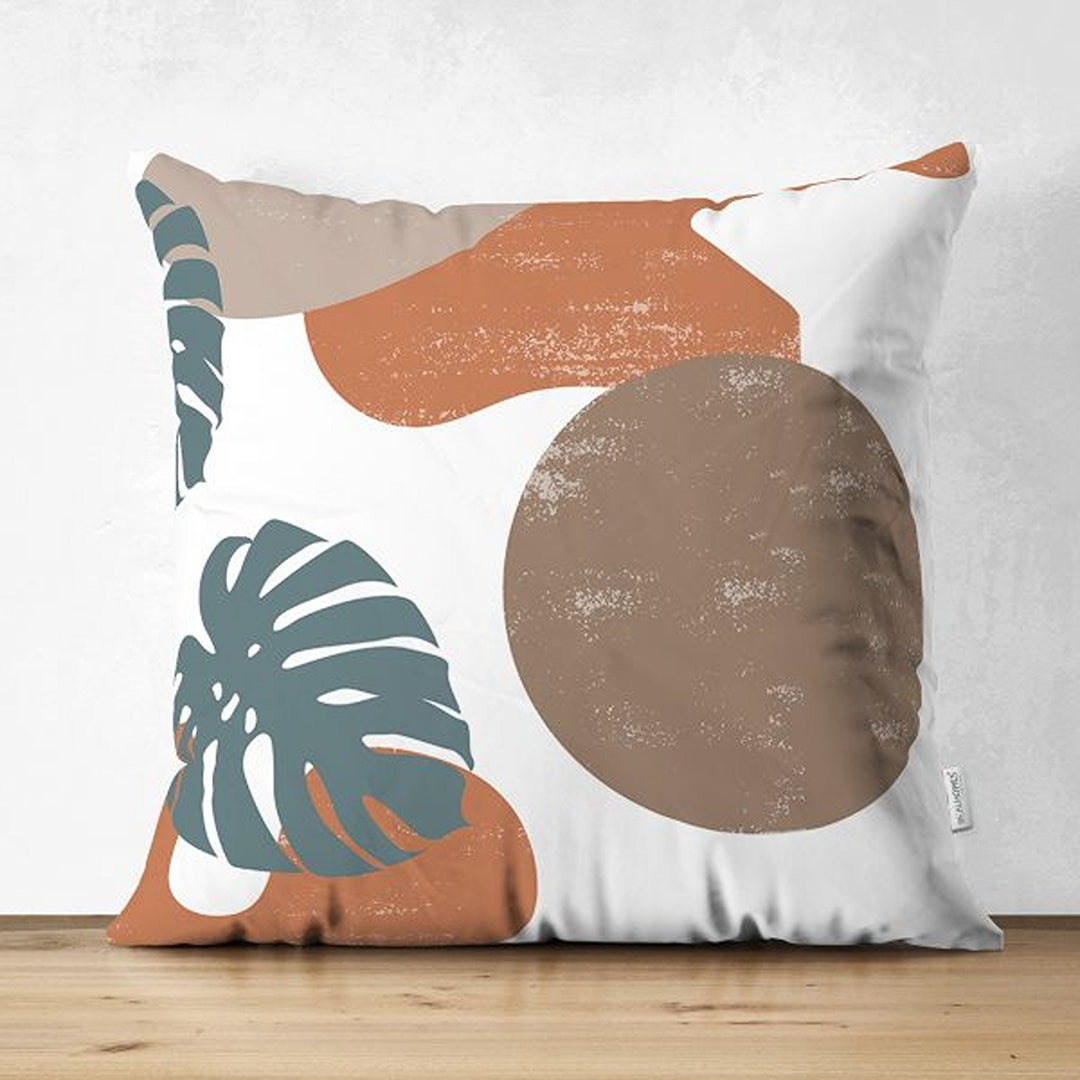 Abstract Pillow Cover|Tropical Leaf Cushion Case|Decorative Farmhouse Pillowtop|Cozy Home Decor|Housewarming Plant Print Throw Pillowcase