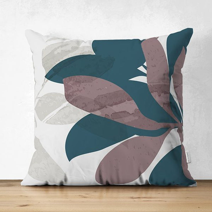 Abstract Pillow Cover|Leaf Drawing Cushion Case|Decorative Farmhouse Pillowtop|Cozy Home Decor|Housewarming Plant Print Throw Pillowcase