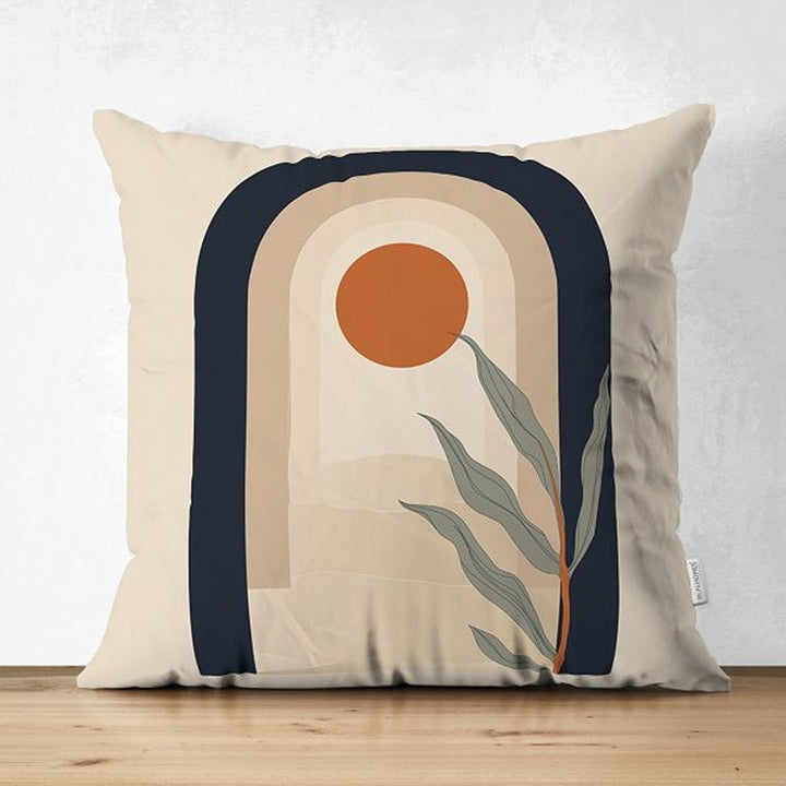 Abstract Pillow Cover|Onedraw Cushion Case|Decorative Farmhouse Boho Pillowtop|Cozy Home Decor|Housewarming Leaf Print Throw Pillowcase