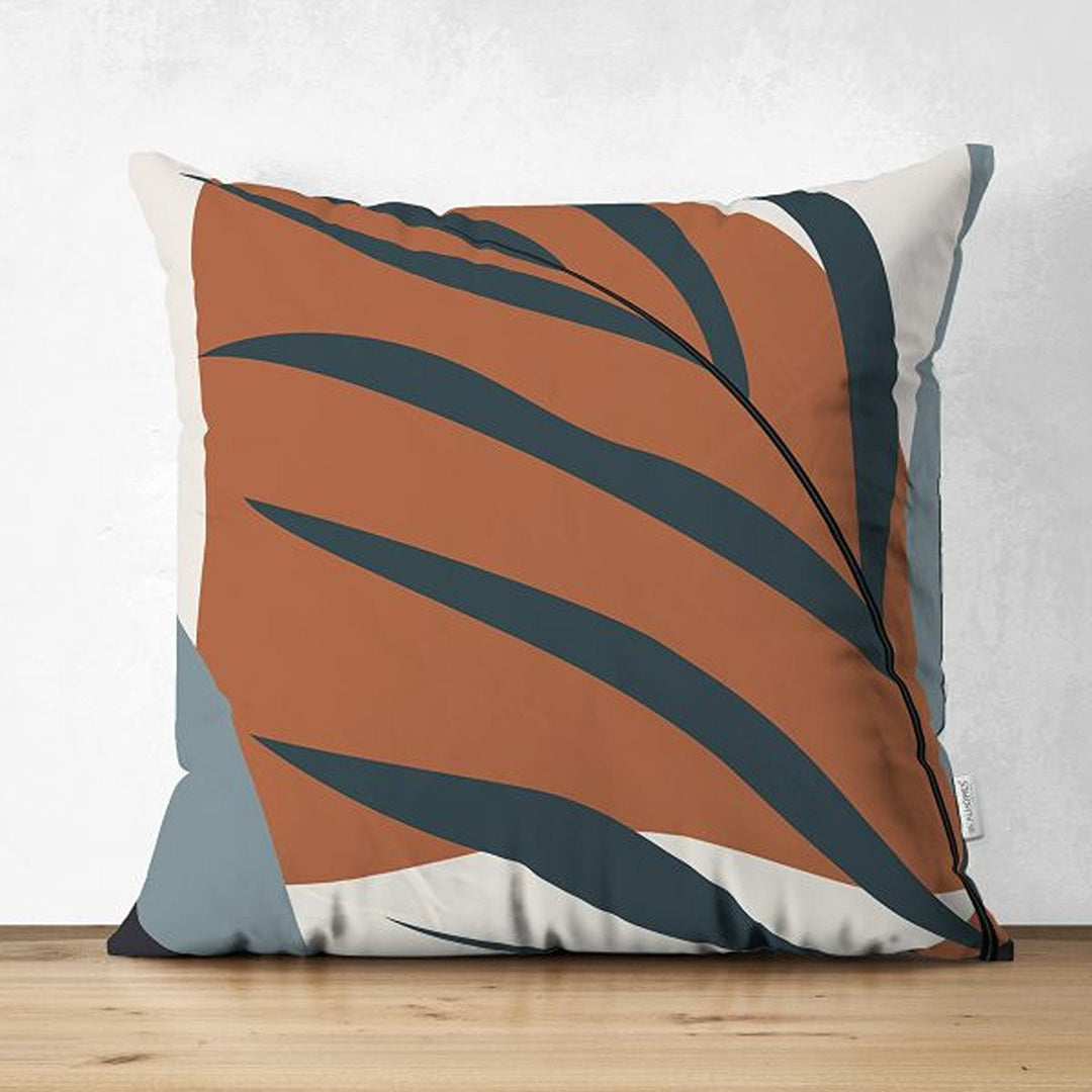 Abstract Pillow Cover|Thin Leaf Outdoor Cushion Case|Decorative Farmhouse Pillowtop|Cozy Home Decor|Housewarming Plant Print Throw Pillow