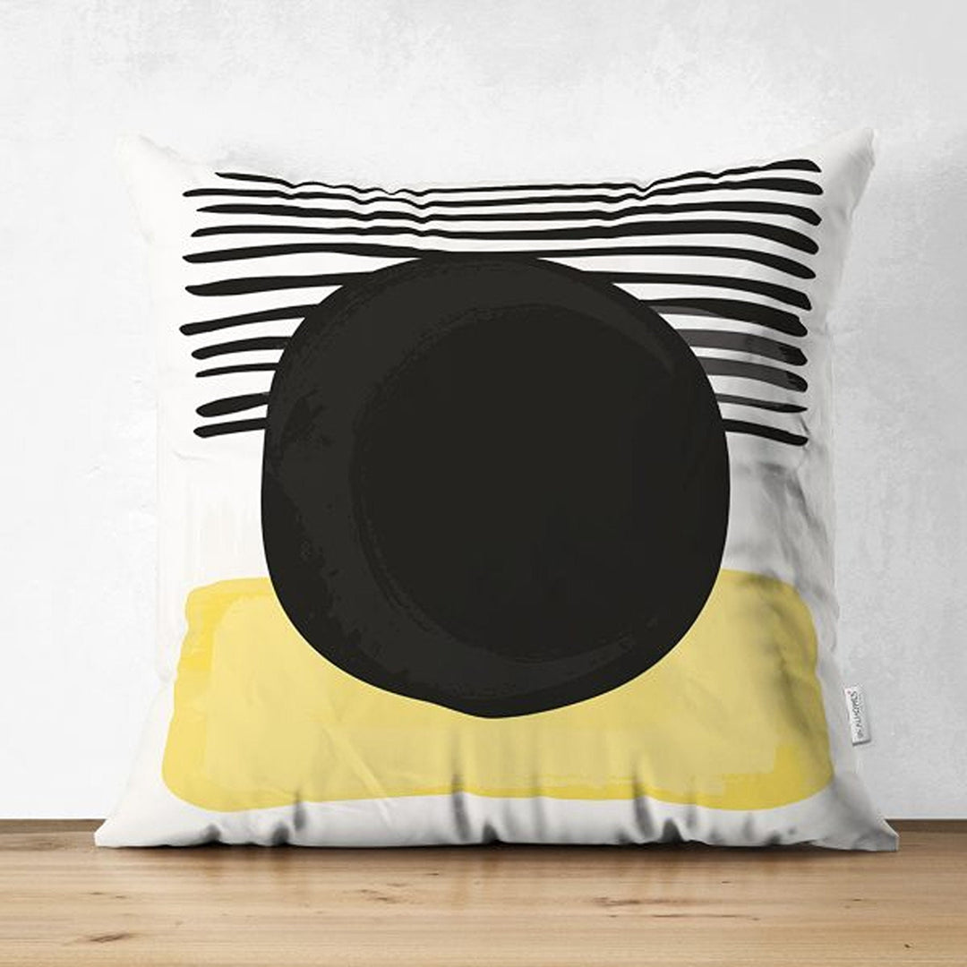 Abstract Pillow Cover|Rounds and Lines Cushion Case|Geometric Outdoor Cushion|Housewarming Farmhouse Boho Throw Pillowtop|Cozy Home Decor