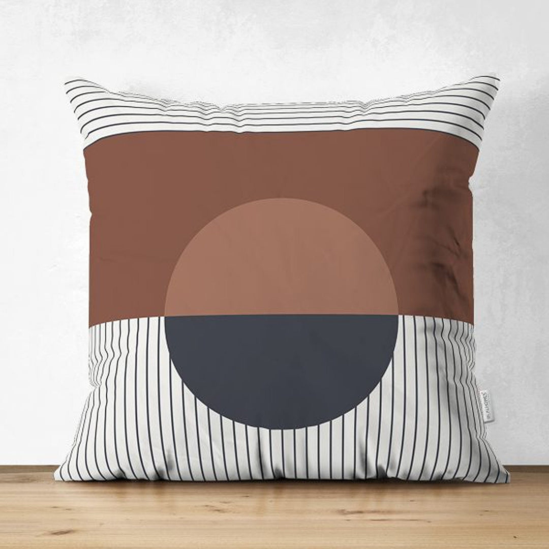 Abstract Pillow Cover|Rounds and Lines Cushion Case|Geometric Outdoor Cushion|Housewarming Farmhouse Boho Throw Pillowtop|Cozy Home Decor