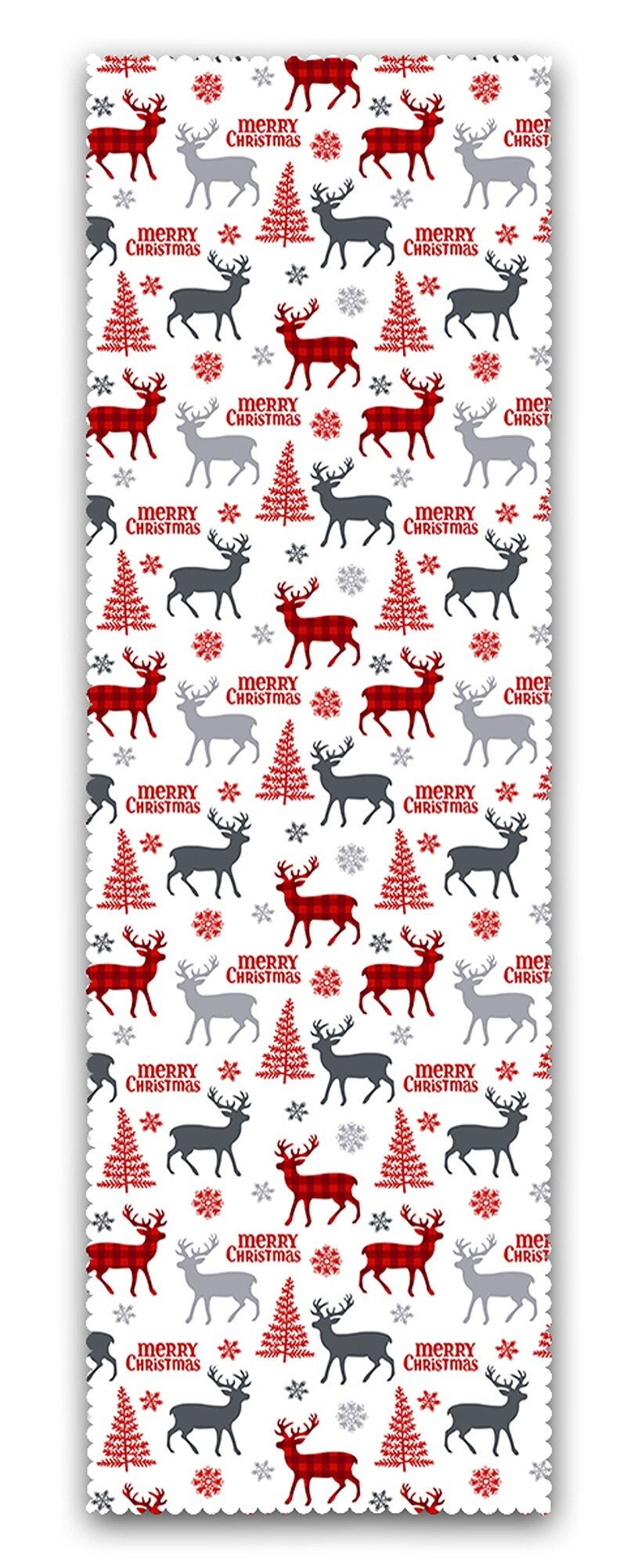 Set of 4 Xmas Chair Pads and 1 Table Runner|Xmas Deer, Tree, Snowflake Seat Pad and Tablecloth|Merry Christmas Chair Cushion Tabletop Set