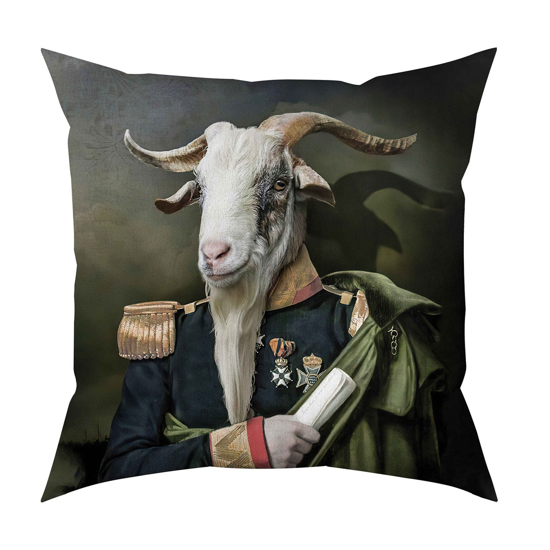 Royal Animal Pillow Cover|Frilly Goat, Horse Cushion Case|Pet Costume Pillowcase|Cow and Sheep Throw Pillow Cover|Animal Portrait Cushion