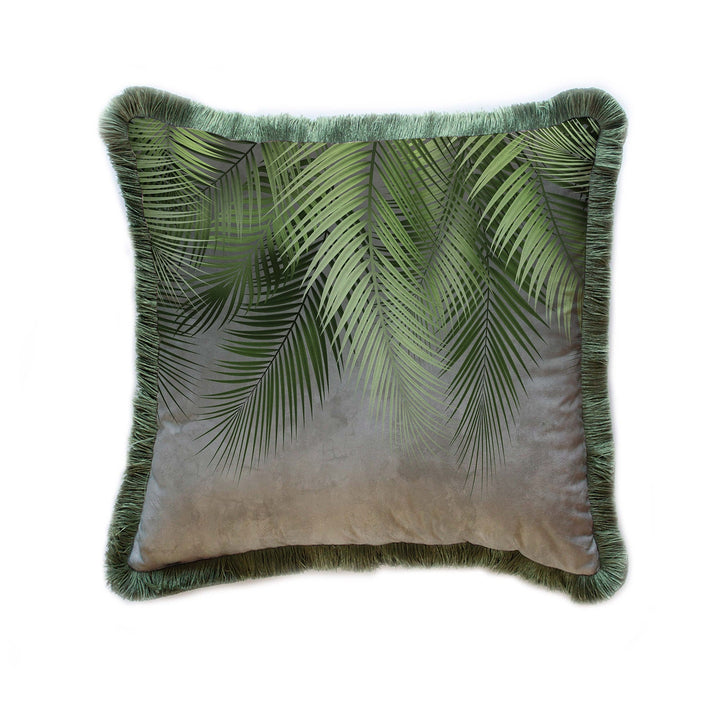 Tropical Pillow Cover|Frilly Jungle Cushion Case|Parrots in Forest Pillowcase|Green Leaves Cushion Cover|Tiger Print Throw Pillow Cover