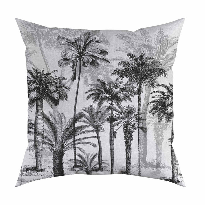 Gray Tropical Pillow Cover|Frilly Palm Tree Cushion Case|Animals in Forest Pillowcase|Elephant Cushion Cover|Toucan Print Throw Pillow Cover