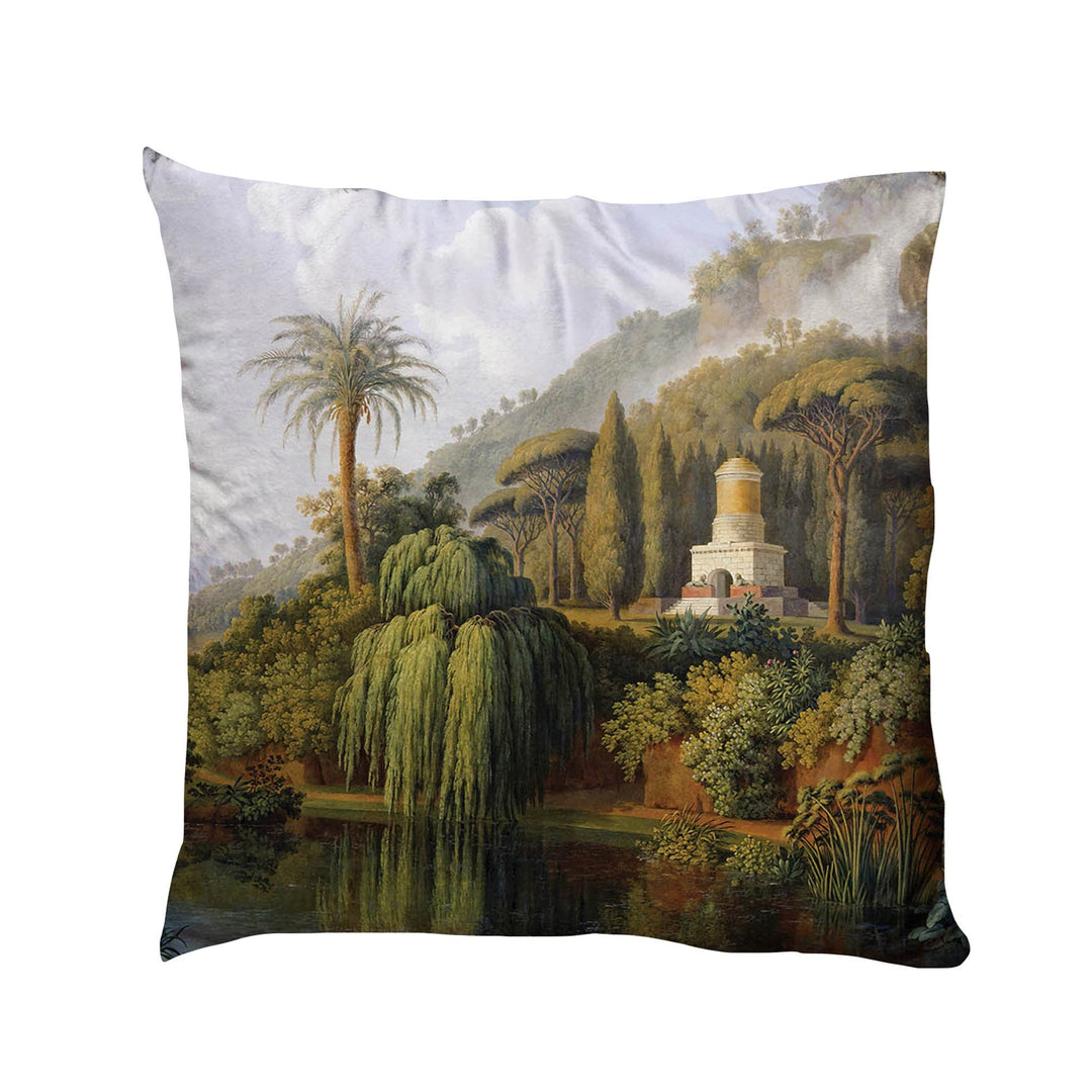 Tropical Landscape Pillow Cover|Frilly Palm Tree Cushion Case|Decorative Pillowcase|Tree Print Cushion Cover|Housewarming Throw Pillow Cover