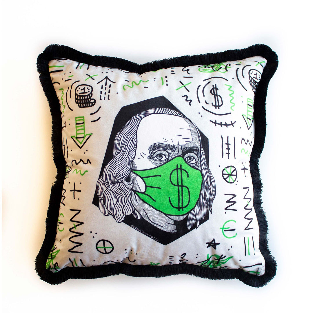 Portrait Pillow Cover|Frilly Marilyn Monroe Cushion Case|Benjamin Franklin with Mask Pillow Top|Decorative Mona Lisa Print Throw Pillow Case