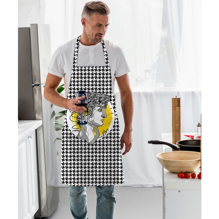 Portrait Kitchen Apron|Marilyn Monroe Print Cooking Apron with Adjustable Neck and Waist Strap|Black White Cute Kitchen Gift For Him or Her