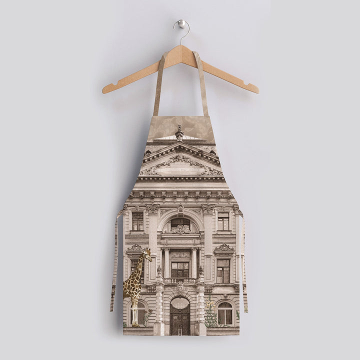 Statue Kitchen Apron|Giraffe Print Cooking Apron with Adjustable Neck and Waist Strap|Baroque Style Cute Kitchen Gift For Him or Her