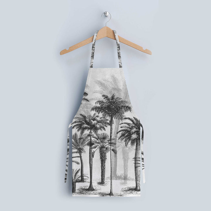 Palm Tree Kitchen Apron|Floral Print Cooking Smock with Adjustable Neck and Waist Strap|Palm Tree Print Kitchen Pinafore Gift For Him or Her