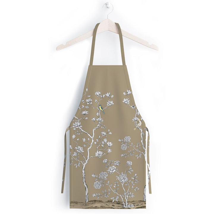 Floral Bird Kitchen Apron|Flower Print Smock with Adjustable Neck and Waist Strap|Peacock and Parrot Kitchen Pinafore Gift For Him or Her