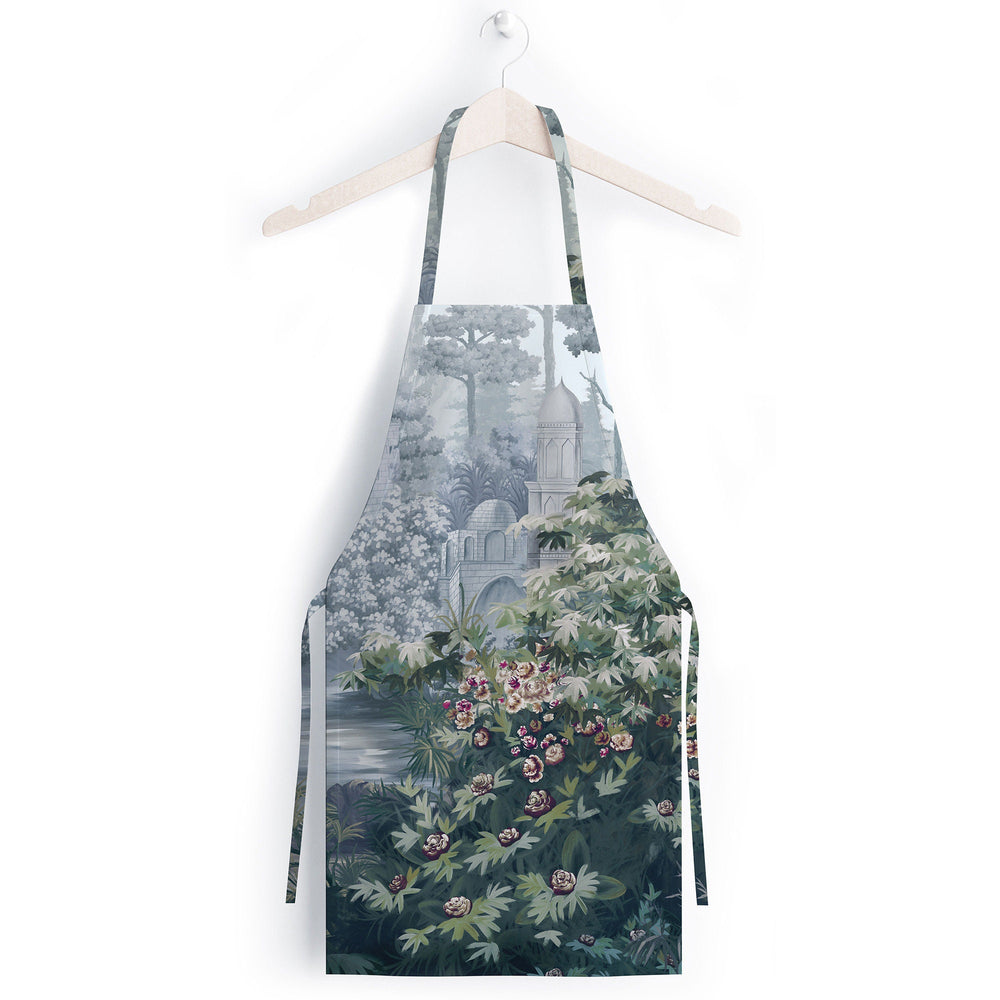 Landscape Kitchen Apron|Tropical Trees Smock with Adjustable Neck and Waist Strap|Floral View Print Kitchen Pinafore Gift For Him or Her