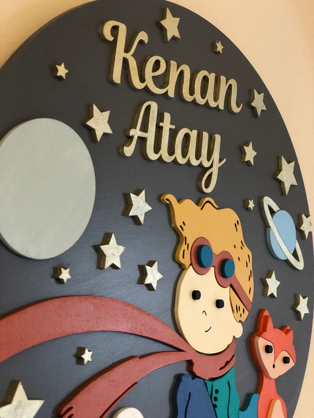 Little Prince Kids Door Name Sign|Wooden Wall-Door Hanging|The Little Prince Art|Kids Wall Decor|Unique Birthday Gift|Wooden Nursery Decor