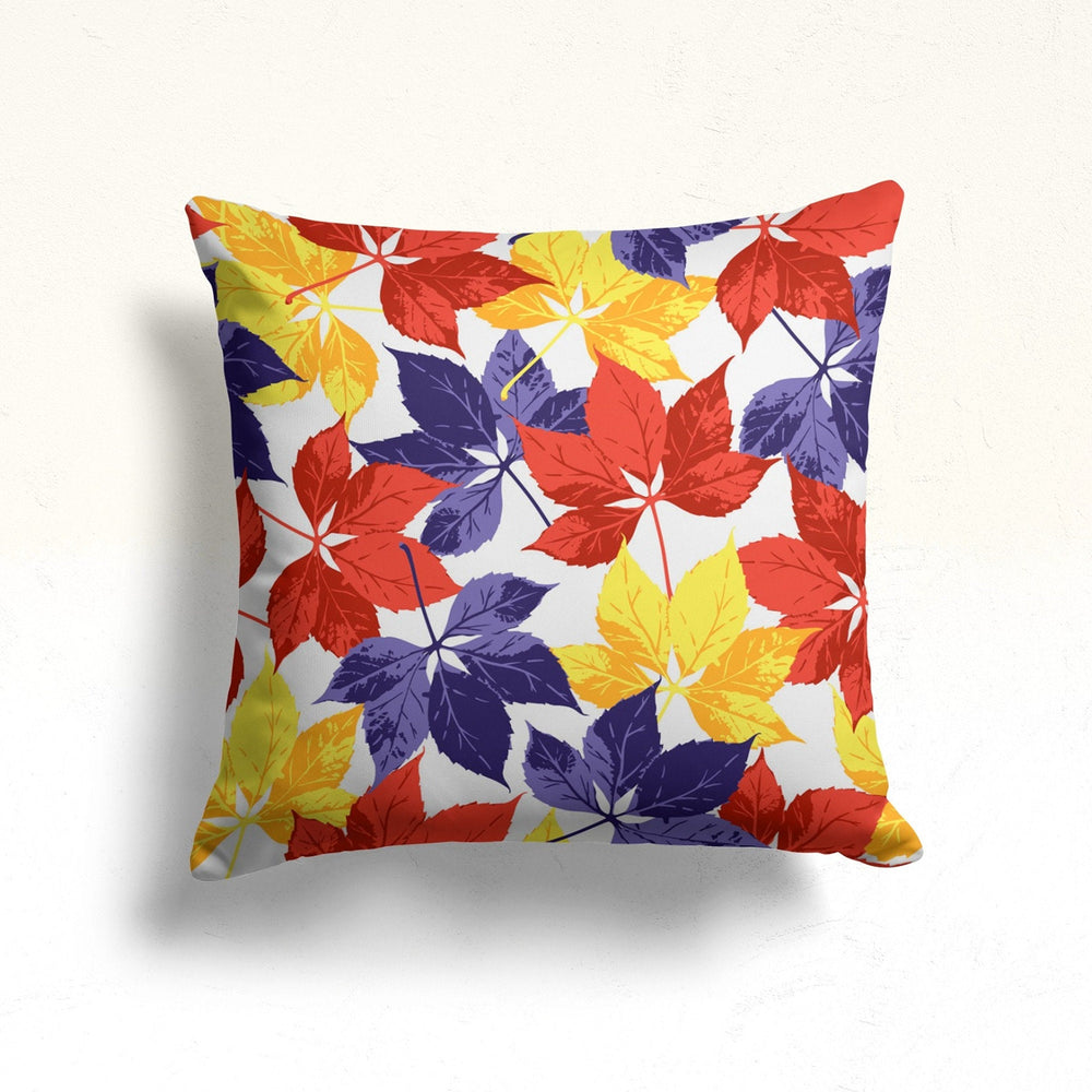 Fall Trend Pillow Cover|Colorful Abstract Leaves Throw Pillow|Autumn Cushion Case|Housewarming Cozy Home Decor|Farmhouse Style Fall Cushion