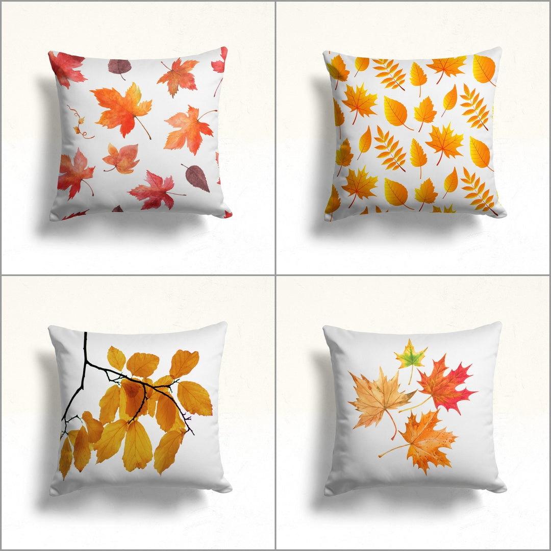 Fall Trend Pillow Cover|Orange Leaves Throw Pillowcase|Autumn Cushion Case|Housewarming Home Decor|Farmhouse Style Outdoor Cushion Case