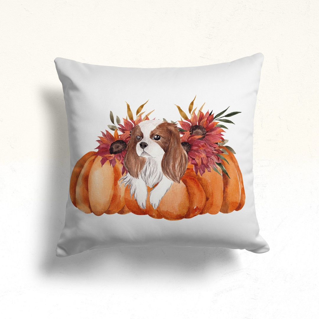 Its Fall Yall Pillow Cover|Autumn Cushion Case|Dog with Orange Pumpkin Throw Pillow|Pumpkin and Acorn Decor|Housewarming Autumn Pillowcase