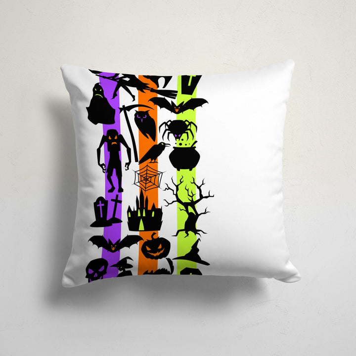 Halloween Pillowcase|Haunted House and Ghost Cushion Cover|Carved Pumpkin Pillow Sham|Spider Web and Bat Print Scary Halloween Throw Pillow