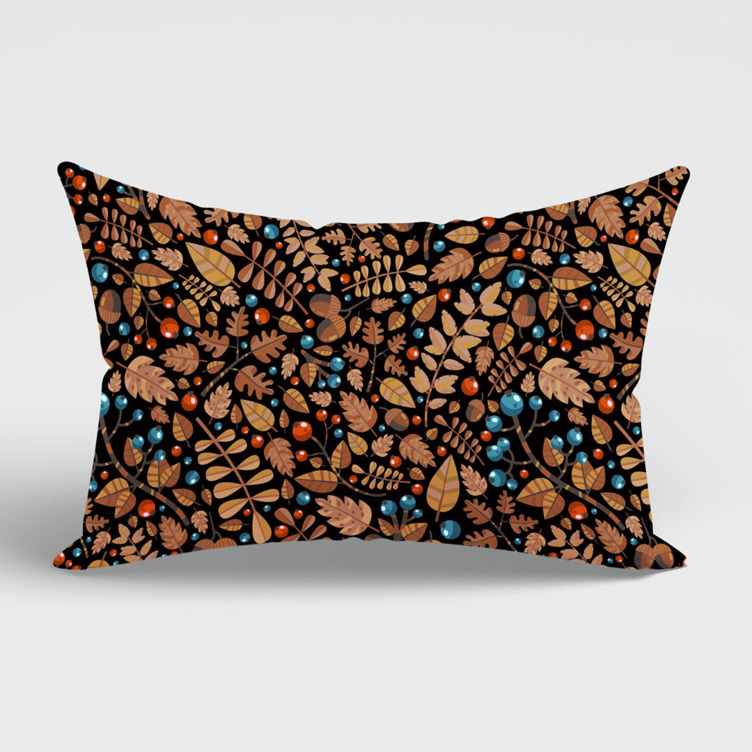 Fall Trend Cushion Case|Autumn Lumbar Pillow Cover|Thanksgiving Pillow Case|Fox, Owl and Leaf Print Pillowcase|Rectangle Lumbar Pillowtop