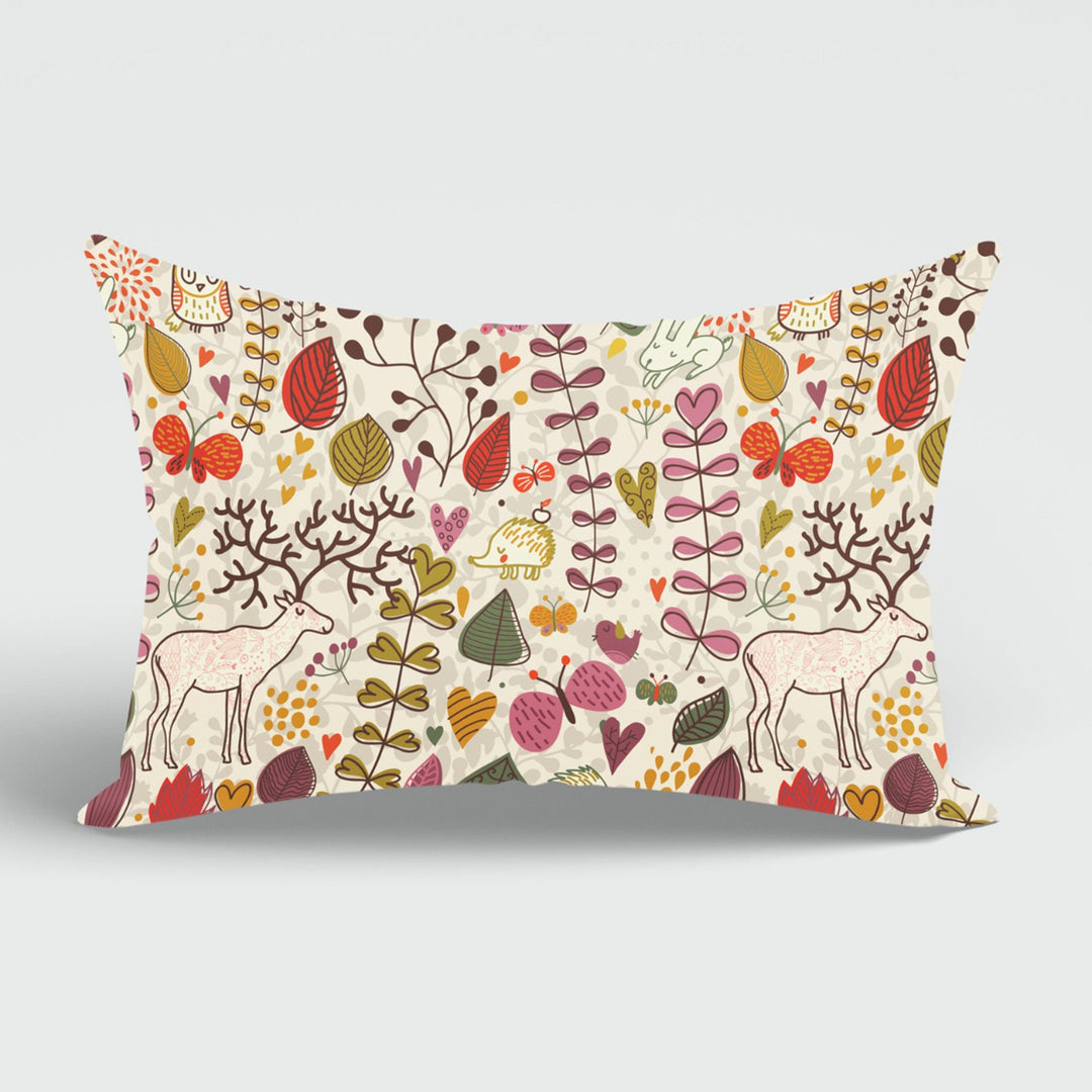 Fall Trend Cushion Case|Autumn Lumbar Pillow Cover|Thanksgiving Pillow Case|Orange Leaf Drawing Fall Pillowcase|Rectangle Lumbar Pillowtop