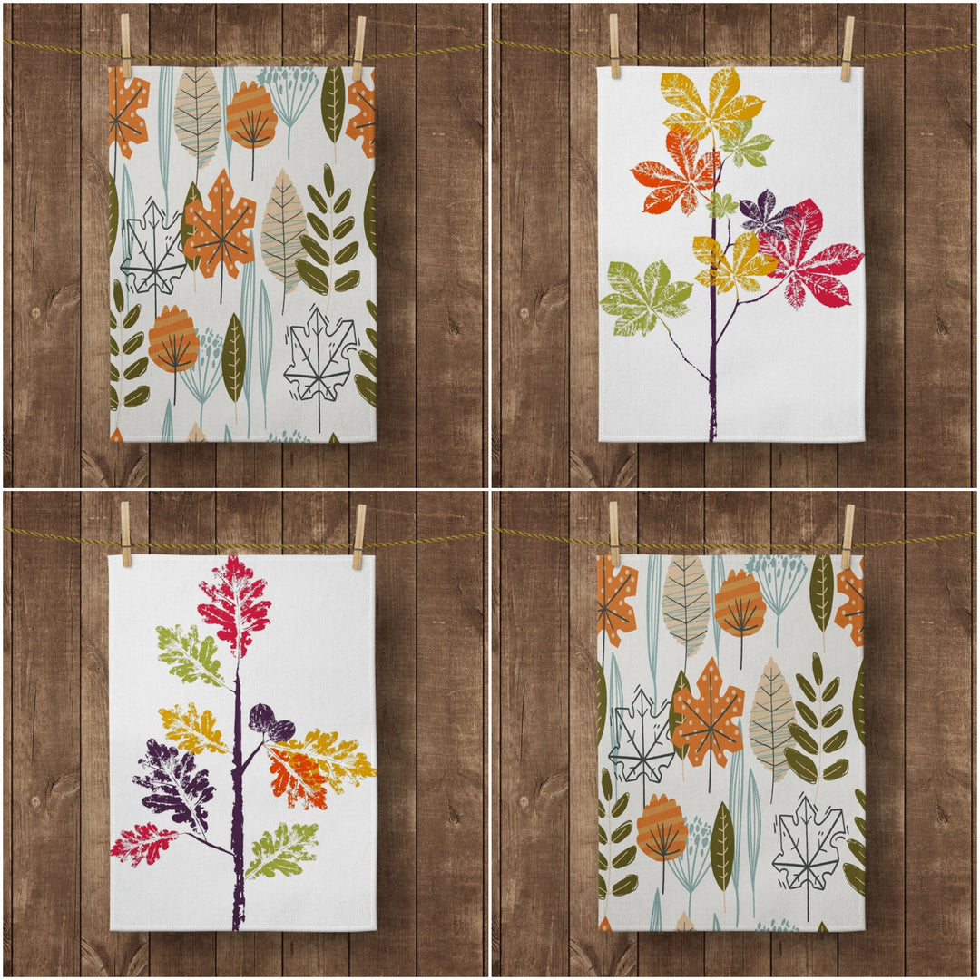 Fall Trend Kitchen Towel|Autumn Leaves Dish Towel|Colorful Leaf Hand Towel|Farmhouse Towel|Fall Leaves Tea Towel|Autumn Trend Hand Towel