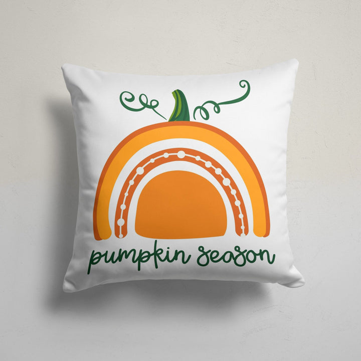 Fall Trend Pillow Cover|Pumpkin and Leaf Print Throw Pillowtop|Autumn Cushion Case|Housewarming Fall Home Decor|Farmhouse Style Cushion Case