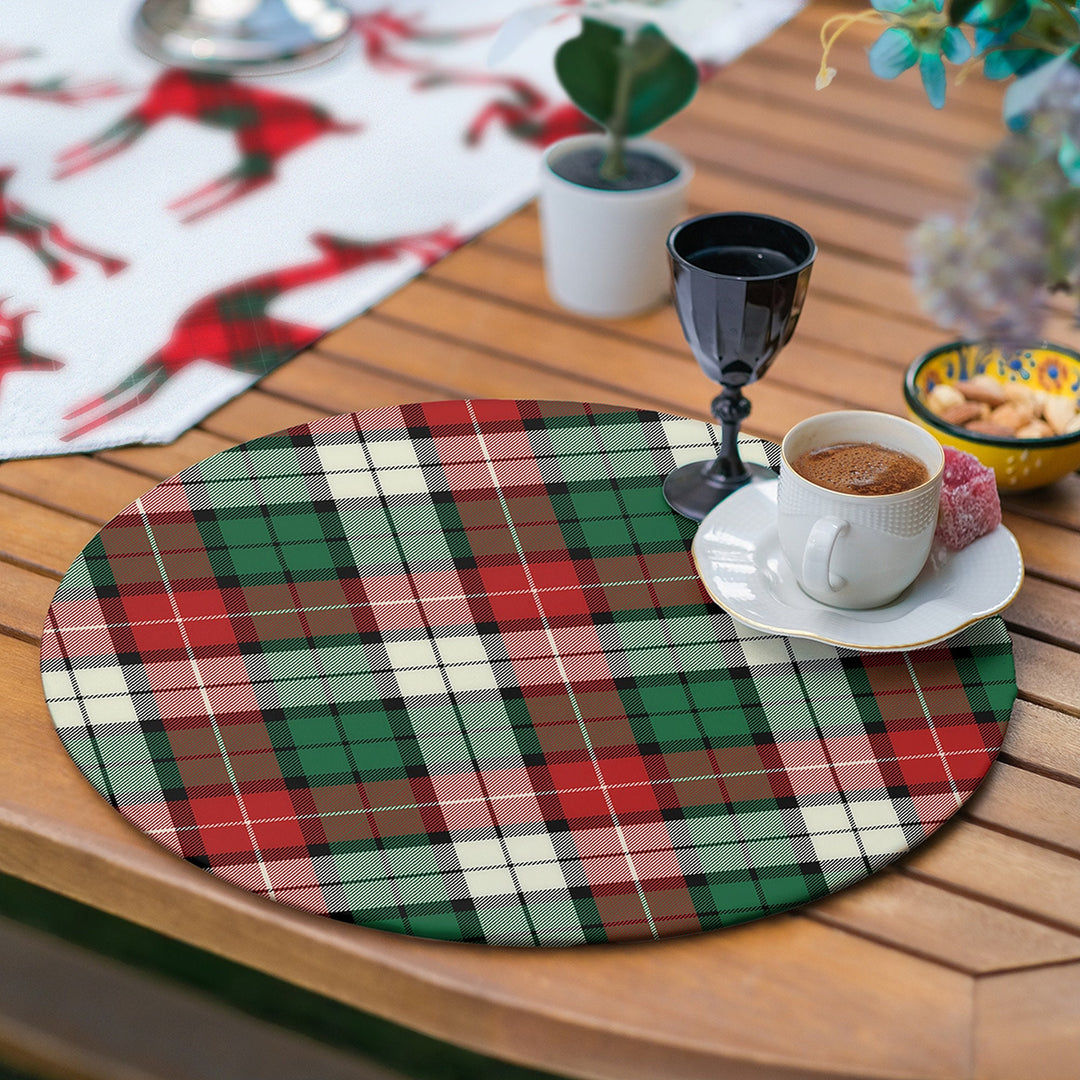 Christmas Runner & Placemat Set|Winter Trend Table Decor|Set of 6 Supla Table Mat|Plaid Xmas Deer Tablecloth American Service Underplate