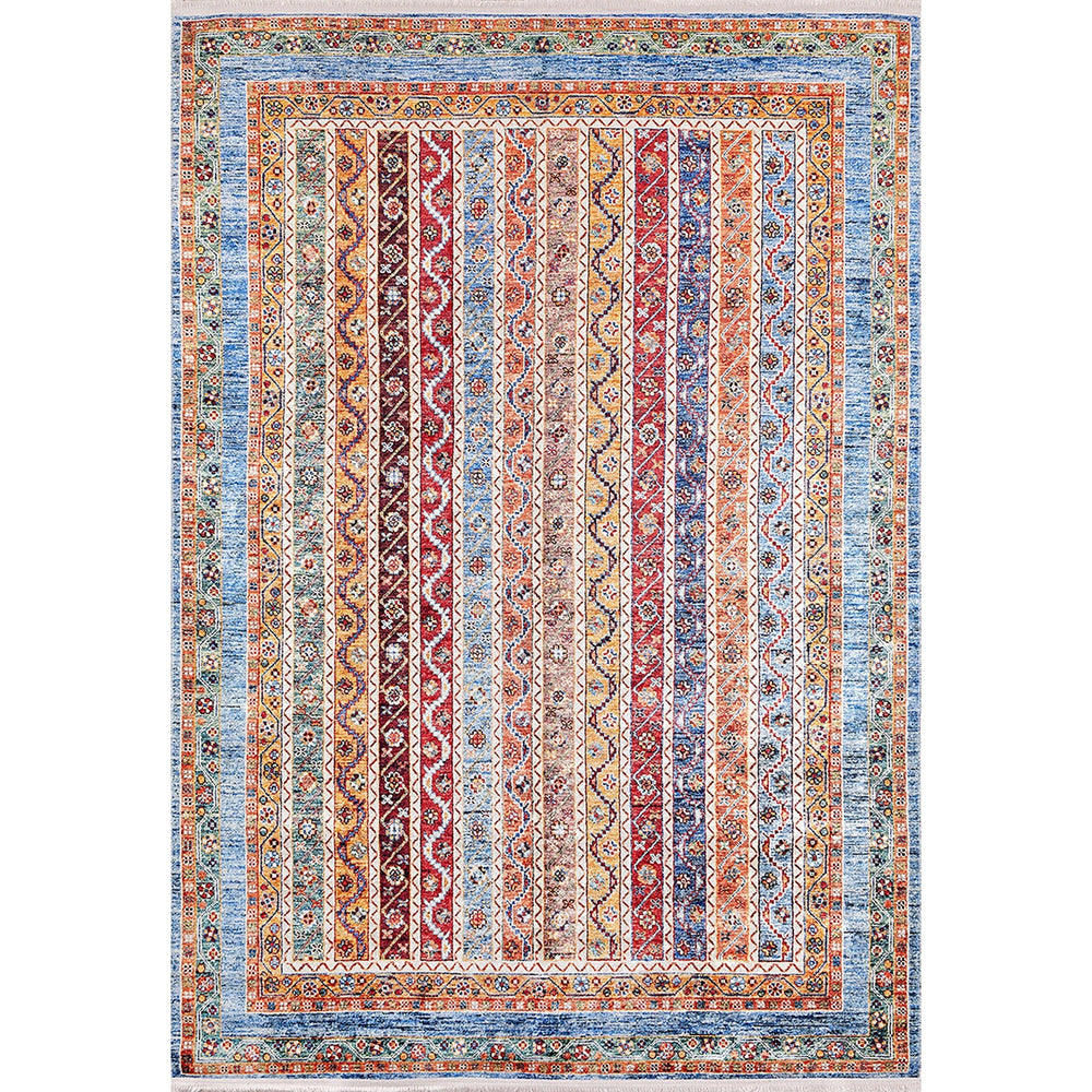 Ethnic Colorful Rug|Machine-Washable Non-Slip Rug|Abstract Design Washable Carpet|Traditional Pattern Rug|Multi-Purpose Anti-Slip Carpet