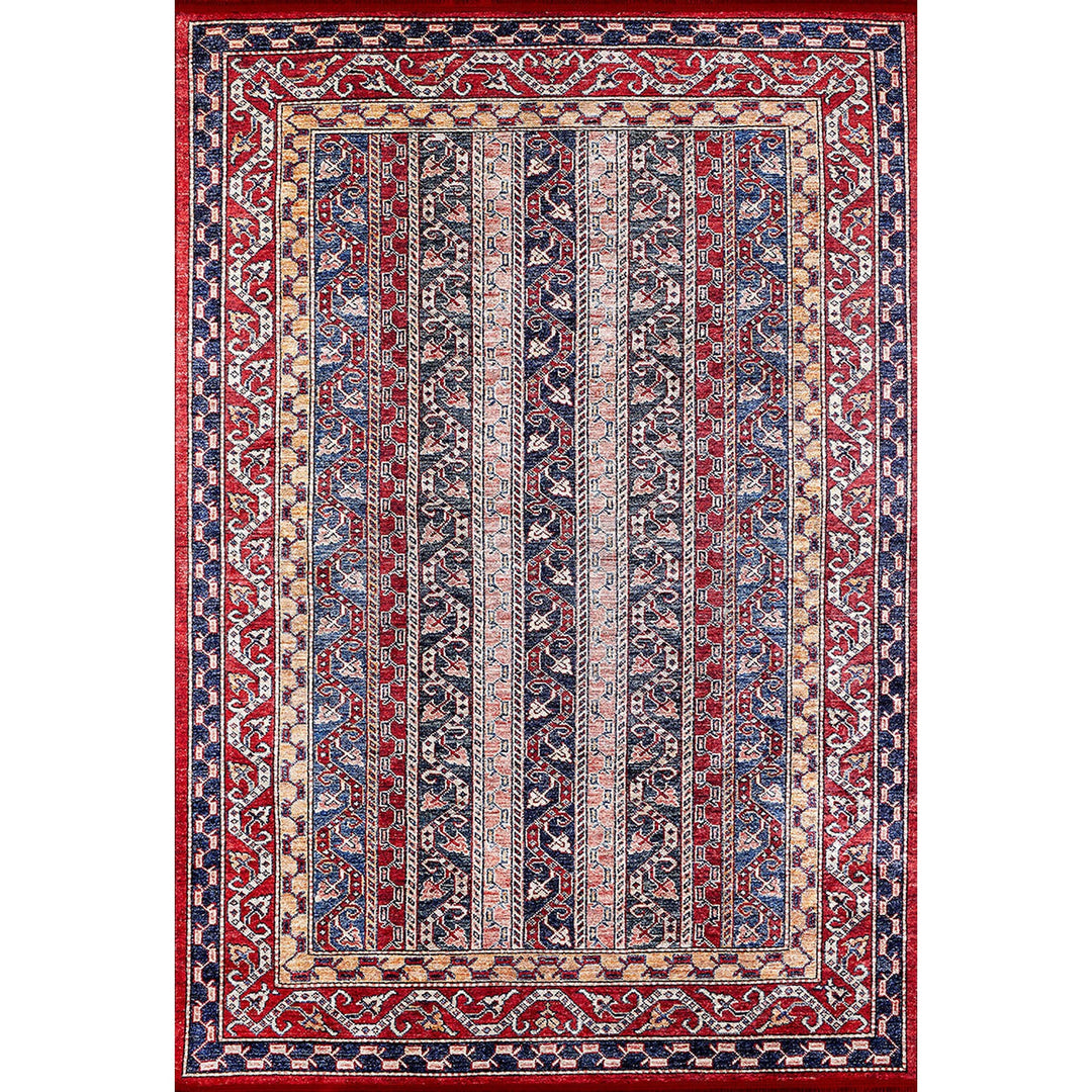 Turkish Kilim Rug|Rustic Pattern Machine-Washable Non-Slip Rug|Ethnic Design Washable Carpet|Traditional Multi-Purpose Anti-Slip Carpet