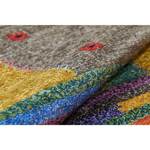Machine-Washable Rug|Patchwork Non-Slip Carpet|Colorful Farmhouse Style Washable Carpet|Decorative Area Rug|Multi-Purpose Anti-Slip Rug