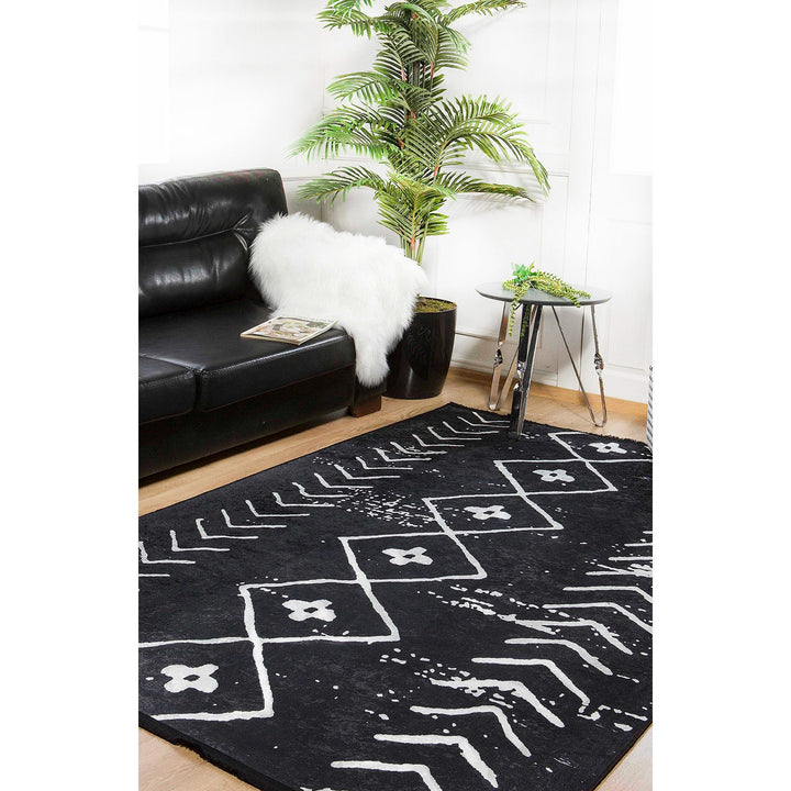 Machine-Washable Rug|Ethnic Nordic Non-Slip Carpet|Rug Design Farmhouse Washable Carpet|Scandinavian Area Rug|Multi-Purpose Anti-Slip Rug