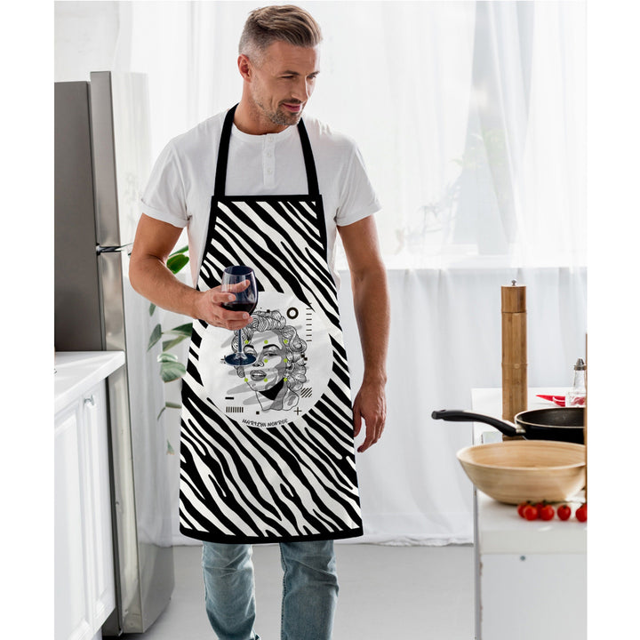 Portrait Kitchen Apron|Marilyn Monroe Print Cooking Apron with Adjustable Neck and Waist Strap|Black White Cute Kitchen Gift For Him or Her