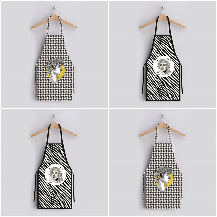 Portrait Kitchen Apron|Marilyn Monroe Print Cooking Apron with Adjustable Neck and Waist Strap|Black White Cute Kitchen Gift For Him or Her