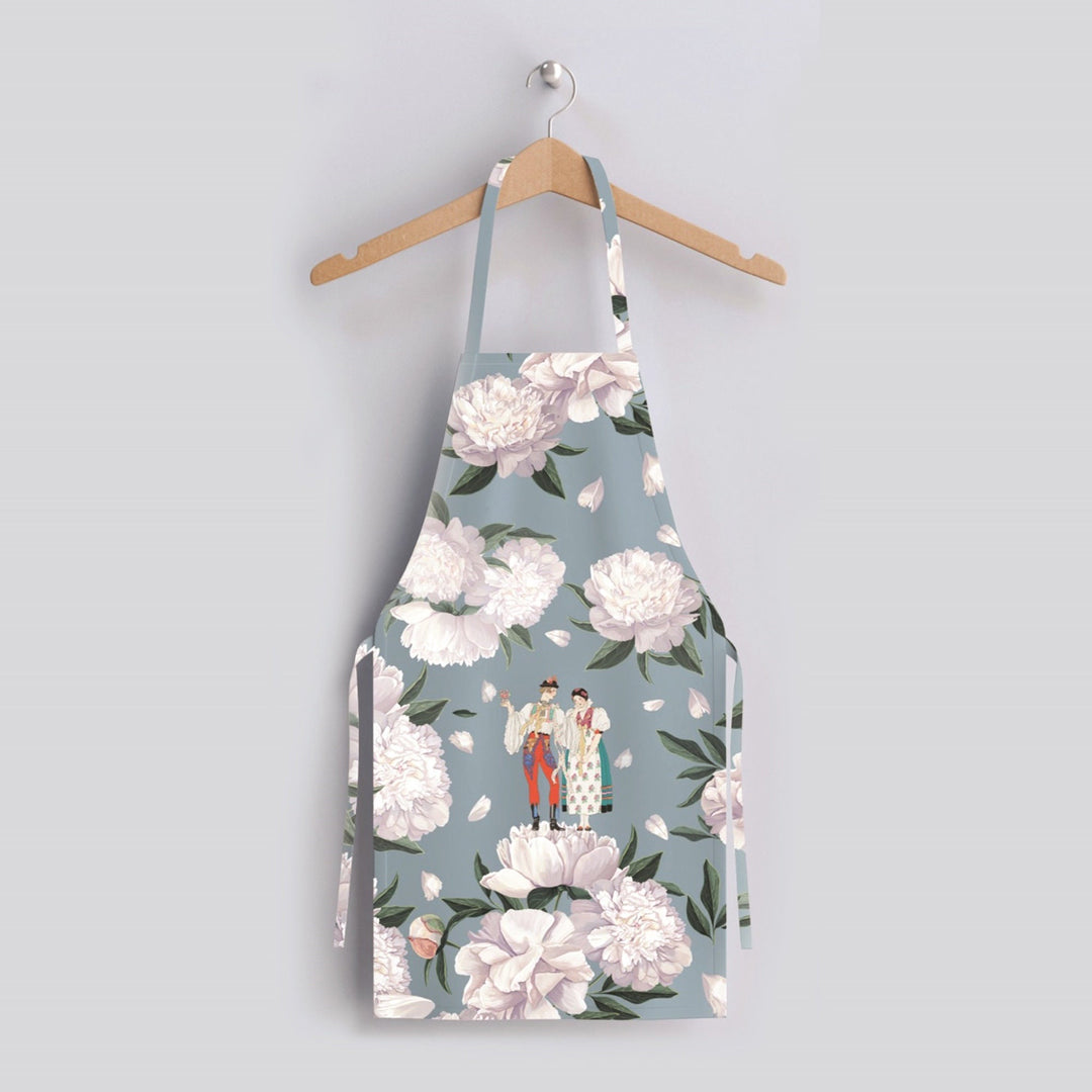 Floral Kitchen Apron|Flower Cooking Smock with Adjustable Neck and Waist Strap|Floral Tree, Butterfly Kitchen Pinafore Gift For Him or Her