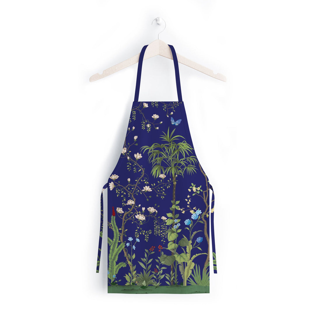 Floral Kitchen Apron|Flower Cooking Smock with Adjustable Neck and Waist Strap|Floral Tree, Butterfly Kitchen Pinafore Gift For Him or Her