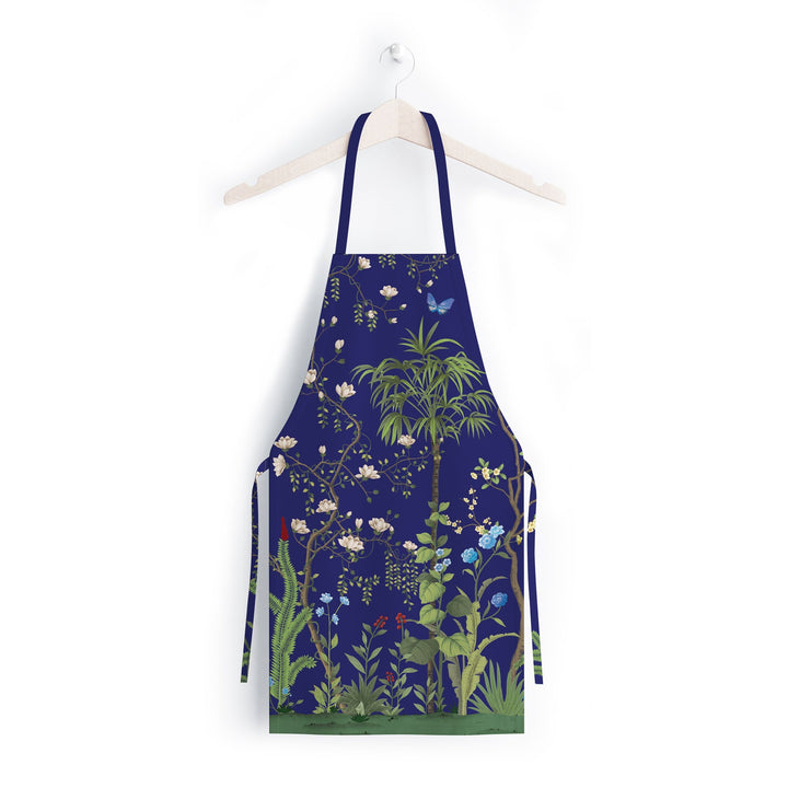 Floral Kitchen Apron|Flower Cooking Smock with Adjustable Neck and Waist Strap|Floral Tree, Butterfly Kitchen Pinafore Gift For Him or Her