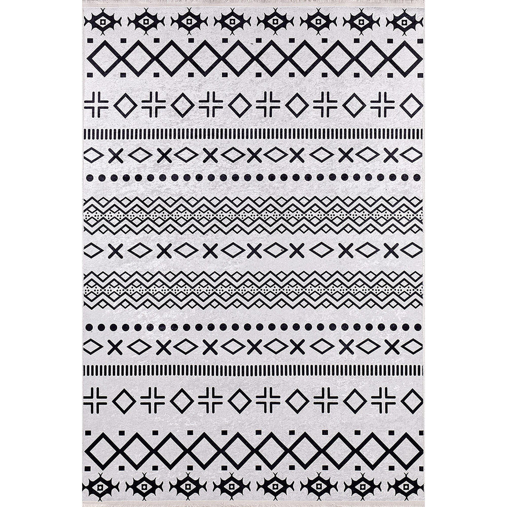 Scandinavian Rug|Machine-Washable Rug|Ethnic Nordic Print Non-Slip Carpet|Rug Design Farmhouse Washable Area Rug|Multi-Purpose Anti-Slip Rug