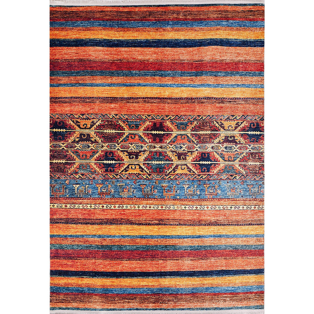 Ethnic Design Rug|Machine-Washable Non-Slip Rug|Abstract Degrade Pattern Washable Carpet|Decorative Area Rug|Multi-Purpose Anti-Slip Carpet