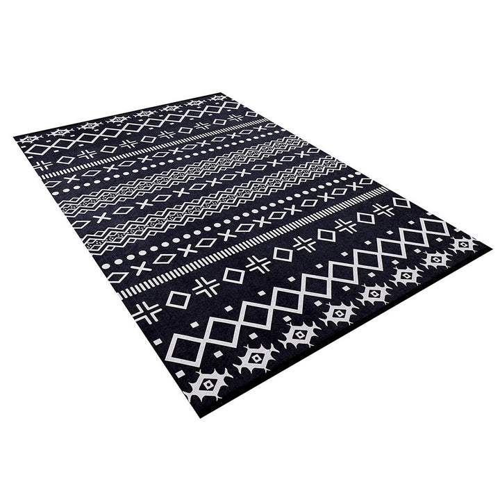 Scandinavian Rug|Machine-Washable Rug|Ethnic Nordic Print Non-Slip Carpet|Rug Design Farmhouse Washable Area Rug|Multi-Purpose Anti-Slip Rug