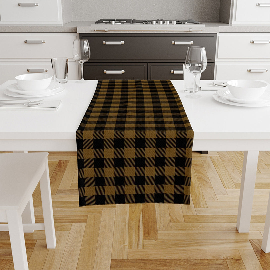 Luxury Plaid Table Runner|High Quality Tartan Pattern Tabletop|Housewarming Table Decor|Geometric Design Tablecloth|Checkered Home Decor