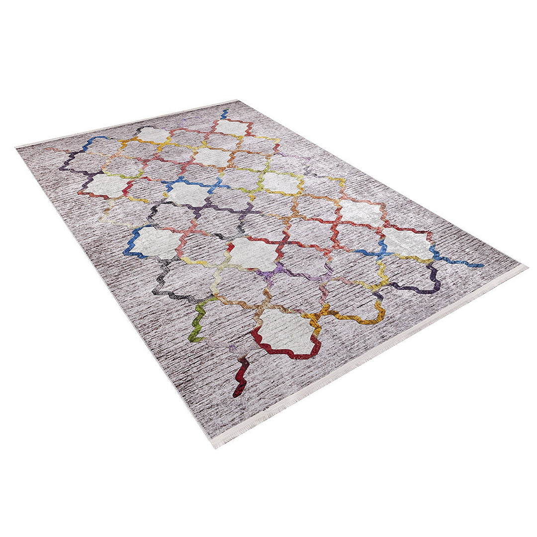 Ogea Pattern Rug|Machine-Washable Rug|Colorful Non-Slip Carpet|Decorative Washable Carpet|Geometric Area Rug|Multi-Purpose Anti-Slip Rug