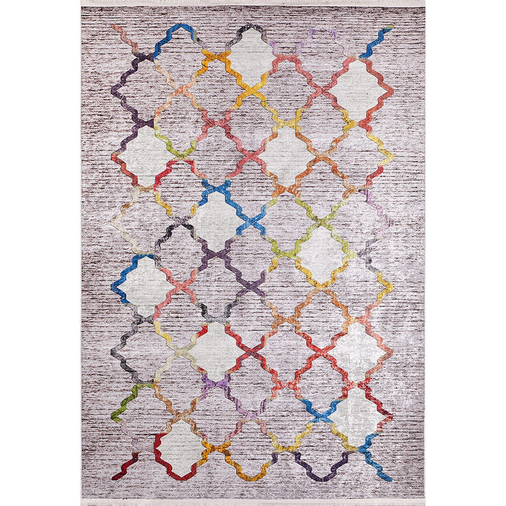 Ogea Pattern Rug|Machine-Washable Rug|Colorful Non-Slip Carpet|Decorative Washable Carpet|Geometric Area Rug|Multi-Purpose Anti-Slip Rug