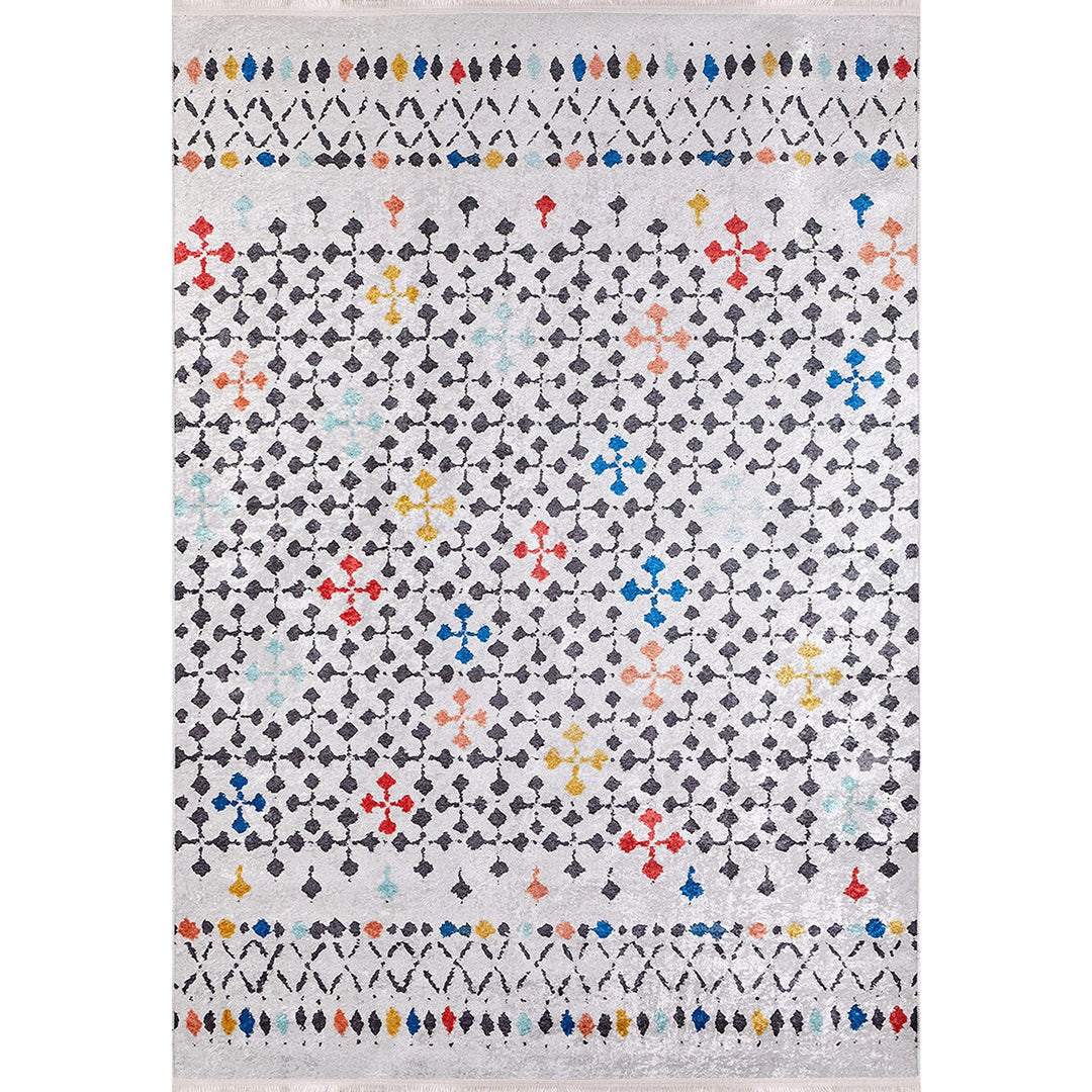 Abstract Design Rug|Machine-Washable Non-Slip Rug|Colorful Dots Geometric Washable Carpet|Decorative Area Rug|Multi-Purpose Anti-Slip Carpet