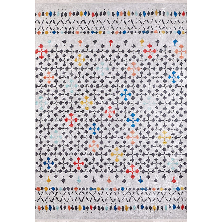 Abstract Design Rug|Machine-Washable Non-Slip Rug|Colorful Dots Geometric Washable Carpet|Decorative Area Rug|Multi-Purpose Anti-Slip Carpet