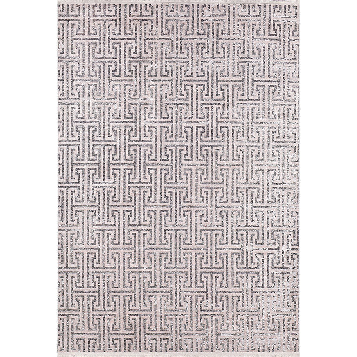 Greek Key Rug|Machine-Washable Rug|Beige Gray Geometric Non-Slip Carpet|Washable Floor Carpet|Decorative Multi-Purpose Anti-Slip Area Rug