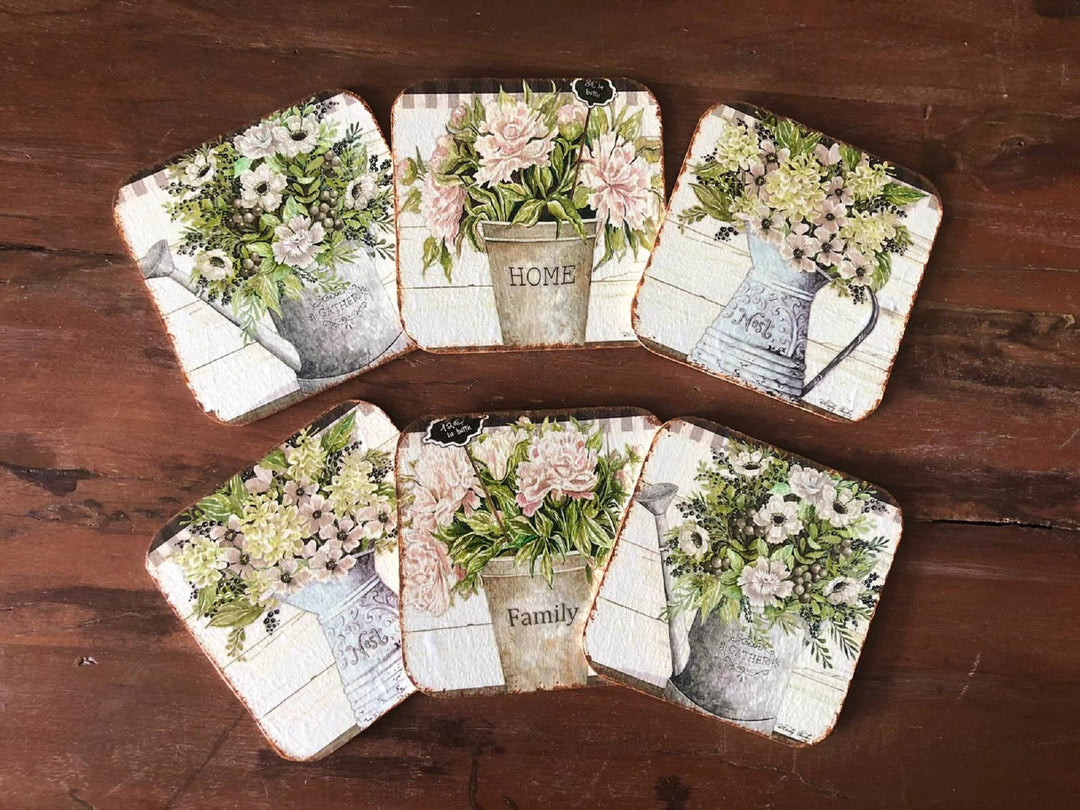 Set of 6 Unique Coaster Set|Table Drink Mats|Handcrafted Wooden Coasters|Custom Handmade Housewarming Gift For Her|Thanksgiving Table Decor