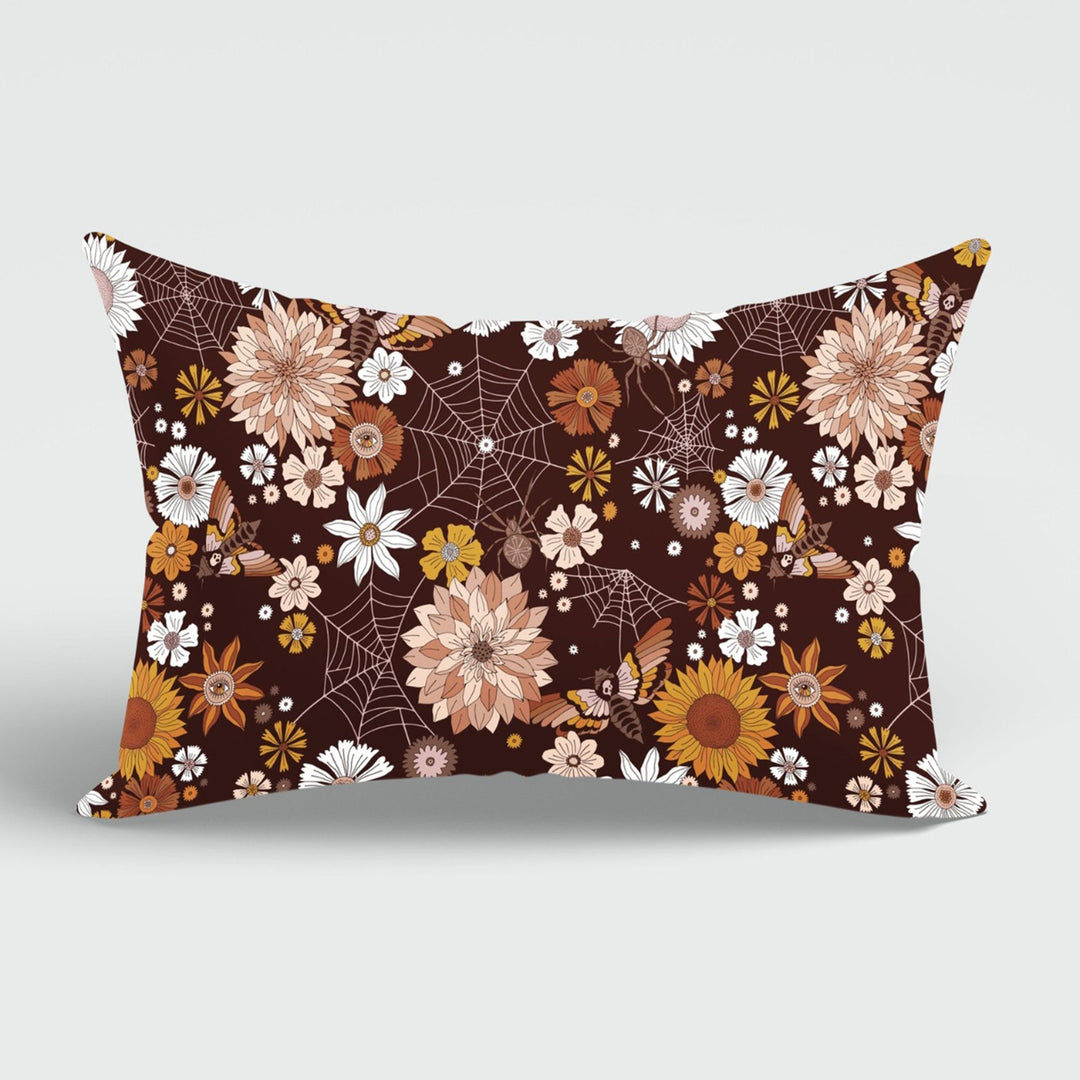 Fall Trend Cushion Case|Autumn Lumbar Pillow Cover|Thanksgiving Pillow Case|Pumpkin and Flower Pillowcase|Rectangle Plaid Fall Pillowtop