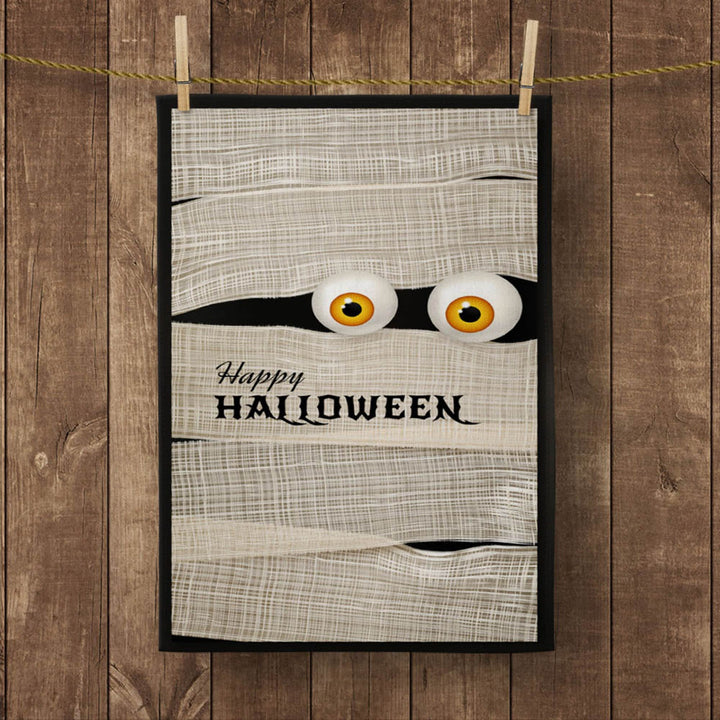 Halloween Kitchen Towel|Happy Halloween Print Dish Towel|Bat and Eyes Hand Towel|Decorative Tea Towel|Autumn Trend Gray Orange Hand Towel